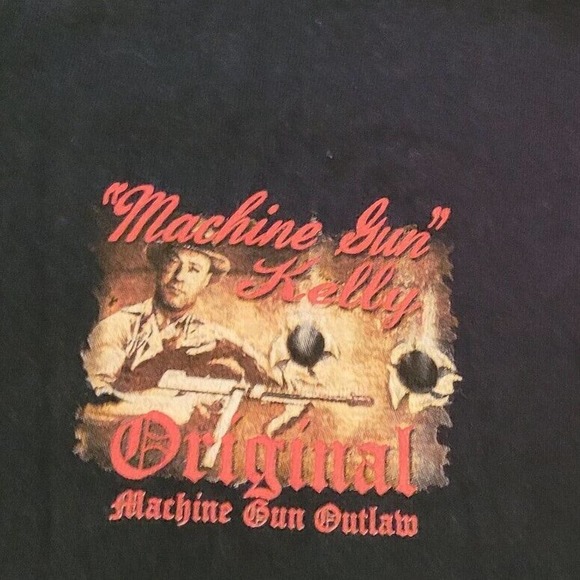 Gangster Machine Gun Kelly T Shirt Black Medium 2006 Mobster Crime Y2K - Picture 6 of 8